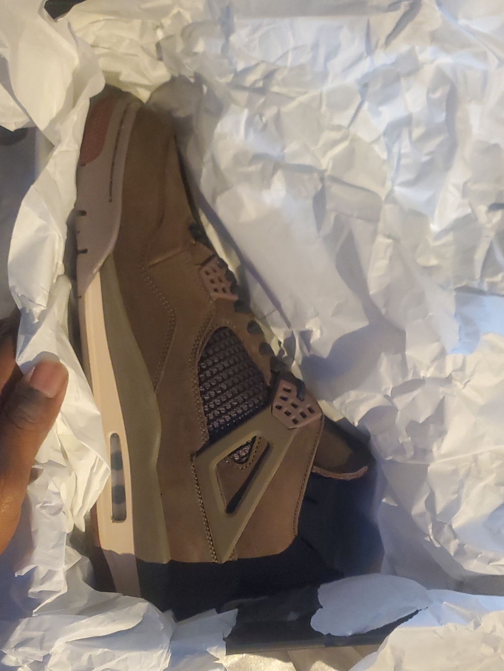 Jordan 4 AMM Men's Brown Suede Athletic Sneaker